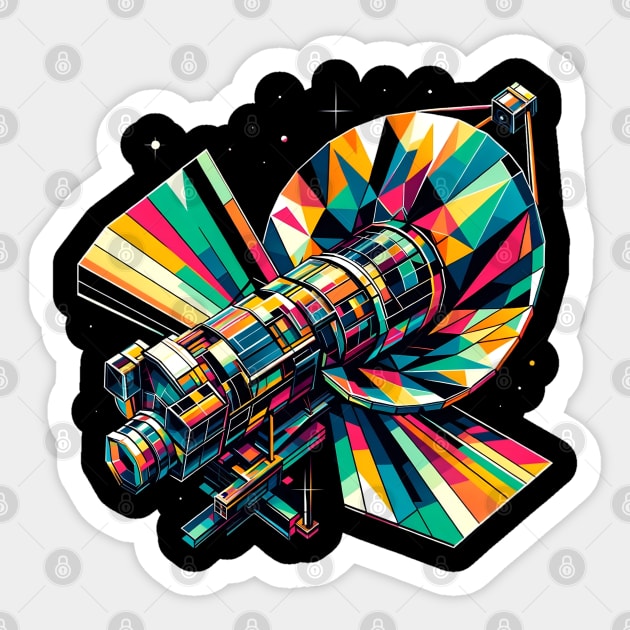 Vibrant Geometric Hubble Space Telescope Tee Sticker by Graphic Wonders Emporium